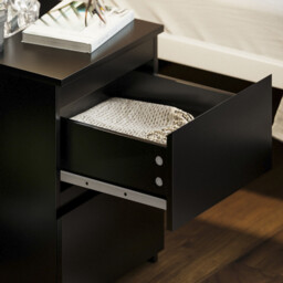 Vida Designs Bedside Table Denver 2 Drawers Black - thumbnail 4