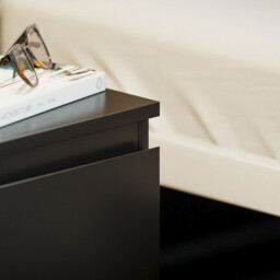 Vida Designs Bedside Table Denver 2 Drawers Black - thumbnail 6