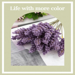 12Pcs 12.6in/32cm Artificial Fake Flowers, Wheat Fake Flowers Outdoor Artificial Ear of Wheat for Home Window DIY Garden Planter Wedding Farmhouse Indoor Outside Decorations(purple) - thumbnail 3