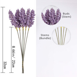 12Pcs 12.6in/32cm Artificial Fake Flowers, Wheat Fake Flowers Outdoor Artificial Ear of Wheat for Home Window DIY Garden Planter Wedding Farmhouse Indoor Outside Decorations(purple) - thumbnail 5