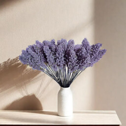 12Pcs 12.6in/32cm Artificial Fake Flowers, Wheat Fake Flowers Outdoor Artificial Ear of Wheat for Home Window DIY Garden Planter Wedding Farmhouse Indoor Outside Decorations(purple) - thumbnail 2