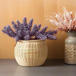 12Pcs 12.6in/32cm Artificial Fake Flowers, Wheat Fake Flowers Outdoor Artificial Ear of Wheat for Home Window DIY Garden Planter Wedding Farmhouse Indoor Outside Decorations(purple) - thumbnail 1
