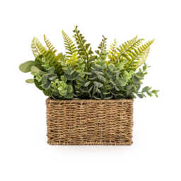 Candlelight Artificial Ferns in Woven Basket 30cm - thumbnail 1