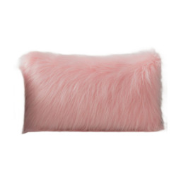 Phantoscope Faux Fur Solid Decorative Pillow Cover Fluffy Throw Pillow Mongolian Luxury Fuzzy Pillow Case Cushion Cover for Bedroom and Couch, Pink 18 x 18 Inches