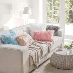 Phantoscope Faux Fur Solid Decorative Pillow Cover Fluffy Throw Pillow Mongolian Luxury Fuzzy Pillow Case Cushion Cover for Bedroom and Couch, Pink 18 x 18 Inches - thumbnail 5