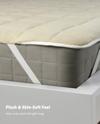MENDALE Reversible Quilted Mattress Protector – Dual-Sided Cooling Cover in Light Blue & Beige – Padded, Breathable, and Comfortable with Secure Corner Straps for All Seasons, 90x200cm - thumbnail 2
