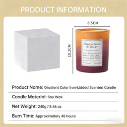 Zooly Dopamine Gradient-Colored Scented Candle - Passion Fruit & Violet, 240G, 1PC - thumbnail 4