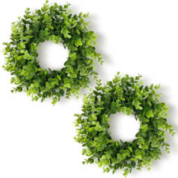 11 Inch Artificial Boxwood Small Wreath -2pcs - thumbnail 1