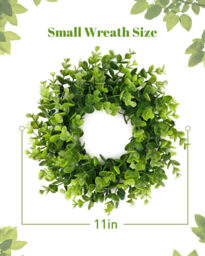 11 Inch Artificial Boxwood Small Wreath -2pcs - thumbnail 2