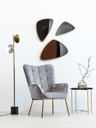 Interiors by Premier Wall Mirror Torino Triangular Gold 35x55cm - thumbnail 5