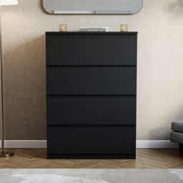 Vida Designs Drawer Chest Denver 4 Drawers Black - thumbnail 4