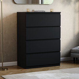 Vida Designs Drawer Chest Denver 4 Drawers Black - thumbnail 2