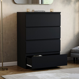 Vida Designs Drawer Chest Denver 4 Drawers Black - thumbnail 3