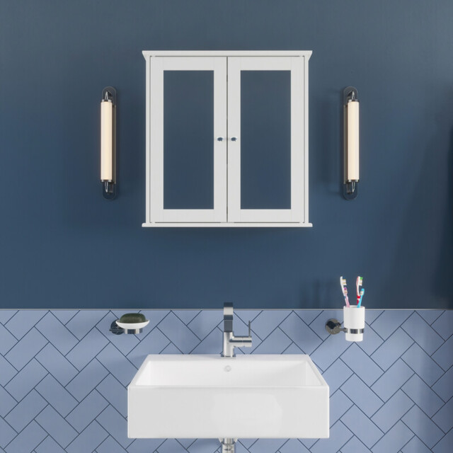 Croydex Bathroom Mirror Cabinet (58x56x13cm) - Ashby White - image 1
