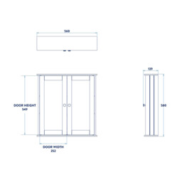 Croydex Bathroom Mirror Cabinet (58x56x13cm) - Ashby White - thumbnail 3