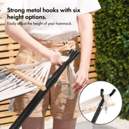 Vonhaus Ibiza 1 Person Cotton Hammock with Stand - thumbnail 7