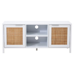 Interiors by Premier TV Unit Sherman White/Rattan L:120cm - thumbnail 1