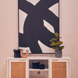 Interiors by Premier TV Unit Sherman White/Rattan L:120cm - thumbnail 5