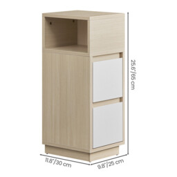 Ochama Set of 2 Narrow Side Tables, Slim End Table with 2 Drawers, 1 Open Compartment, for Living Room, Bedroom, Natural Beige - thumbnail 3