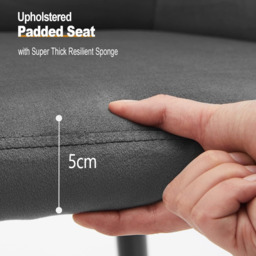 CLIPOP Leisure Dining Chairs Set of 2 Velvet Upholstered Seat Kitchen Chairs with Armrests, Backrest and Metal Legs,0324 grey 55*52*83 cm - thumbnail 4