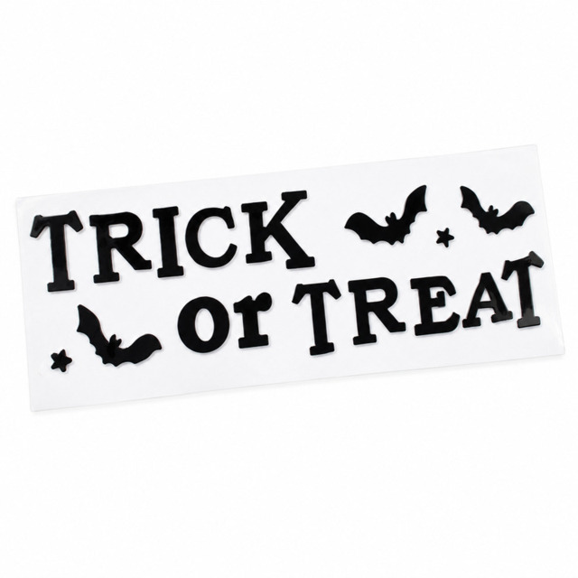 Festive 50Cm Black Trick Or Treat Window Stickers - image 1