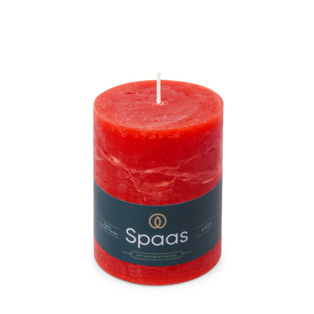 Spaas Pillar Candle Rustic Unscented Red D:8xH:11cm - image 1