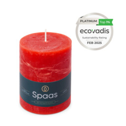Spaas Pillar Candle Rustic Unscented Red D:8xH:11cm - thumbnail 2