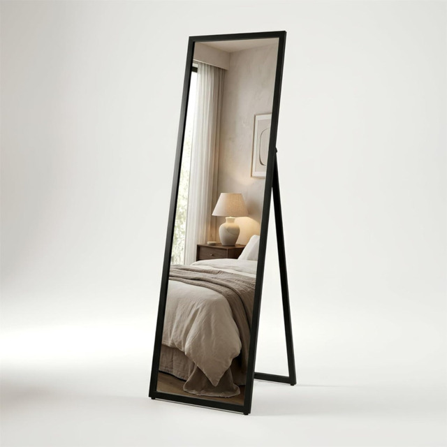 Harbour Housewares Rectangular Full-Length Freestanding Mirror - 137cm x 35.5cm - Black - image 1