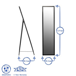 Harbour Housewares Rectangular Full-Length Freestanding Mirror - 137cm x 35.5cm - Black - thumbnail 5