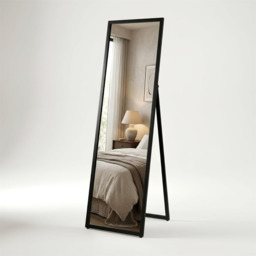 Harbour Housewares Rectangular Full-Length Freestanding Mirror - 137cm x 35.5cm - Black - thumbnail 1