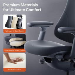 LiberNovo Omni Dynamic Ergonomic Chair Midnight Black 48cm 1pc - thumbnail 2
