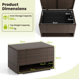 Costway PE Rattan Storage Bin with Waterproof Liner and Shoe Rack - thumbnail 4