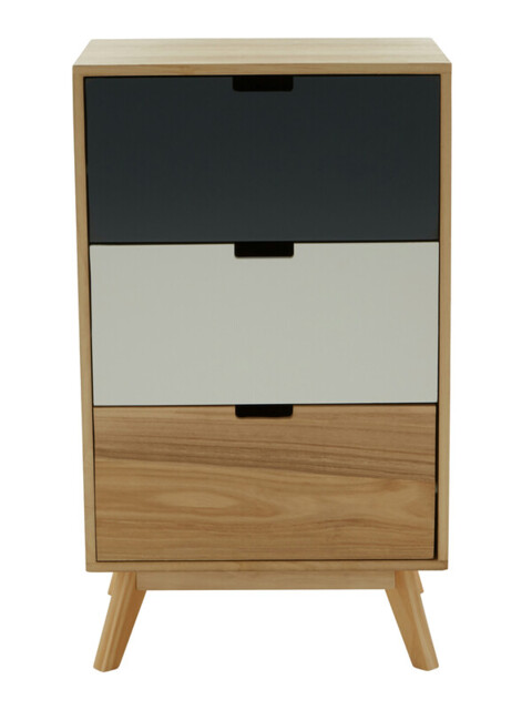 Interiors by Premier Drawer Chest Watson 3 Drawer Natural/Grey/White - image 1