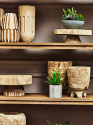 Fifty Five South Vase Arlo Engraved Wooden Natural - thumbnail 5