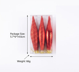 JU7CER Six 14cm diamond shaped Christmas tree decorations. Suitable for Christmas decoration, can decorate Christmas balls - thumbnail 3