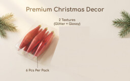 JU7CER Six 14cm diamond shaped Christmas tree decorations. Suitable for Christmas decoration, can decorate Christmas balls - thumbnail 5