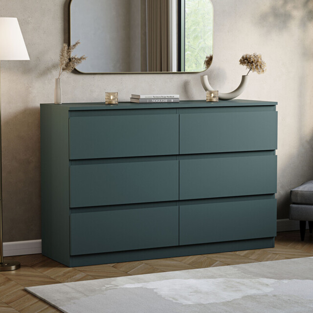 Vida Designs Drawer Chest Denver 6 Drawers Green - image 1
