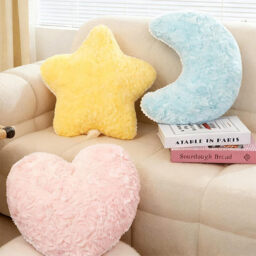 Cute Plush Pillow for Couch Bed Sofa Soft Half Moon Star Pillow with Room Decor for Bedroom Living Room Dorm Birthday Party Favors,moon - thumbnail 4