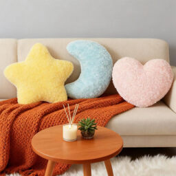 Cute Plush Pillow for Couch Bed Sofa Soft Half Moon Star Pillow with Room Decor for Bedroom Living Room Dorm Birthday Party Favors,moon - thumbnail 3