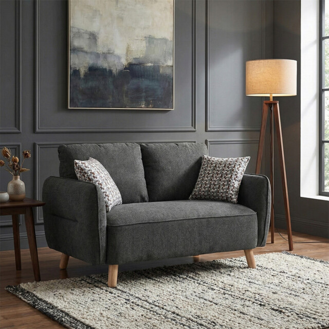 Sofa Georgia 2 Seater Dark Grey - image 1