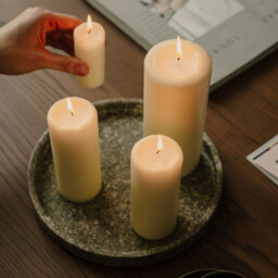 Spaas Pillar Candle Unscented White D:5xH:8cm 4Pcs - thumbnail 2