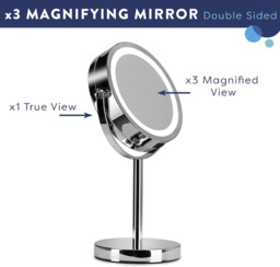 Croydex LED Makeup Mirror with 3x Magnification and Rotating Face - White - thumbnail 2