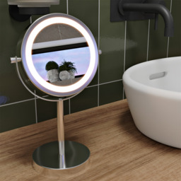 Croydex LED Makeup Mirror with 3x Magnification and Rotating Face - White - thumbnail 6