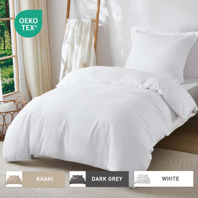 LeBonsoir White Bedding Duvet Cover Set,135x200cm/50x75cmx1 Breathable Durable Soft Comfy, with Zip, 2 Pieces, Includes 1 Duvet Cover & 2 Pillowcases,NO Comforter - image 1