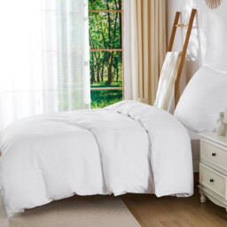 LeBonsoir White Bedding Duvet Cover Set，135x200cm/50x75cmx1 Breathable Durable Soft Comfy， with Zip， 2 Pieces， Includes 1 Duvet Cover & 2 Pillowcases，NO Comforter - thumbnail 5