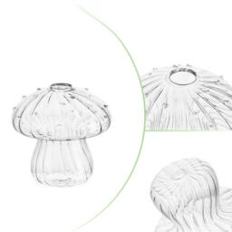 Mushroom Plant Terrarium, Set of 10 Unique Propagation Station, Small Cute Planters, Hydroponic Decorative Planters for Indoor Plants, Clear Blown Glass Flower Vase for Dining Table Decor - thumbnail 6