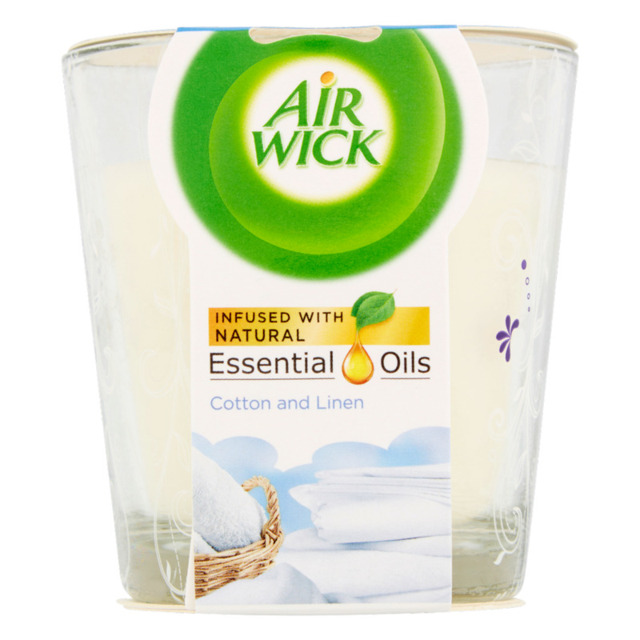 Air Wick Essential Oils Candle Cotton and Linen 105g - image 1