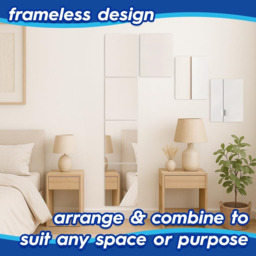 Harbour Housewares Self Adhesive Rectangular Wall Mirror Tiles with Adhesive Pads - 30 x 40cm Pack of 12 - thumbnail 6