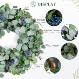 DDHS 24inch olive eucalyptus wreath-1pcs - thumbnail 2