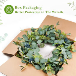 DDHS 24inch olive eucalyptus wreath-1pcs - thumbnail 6